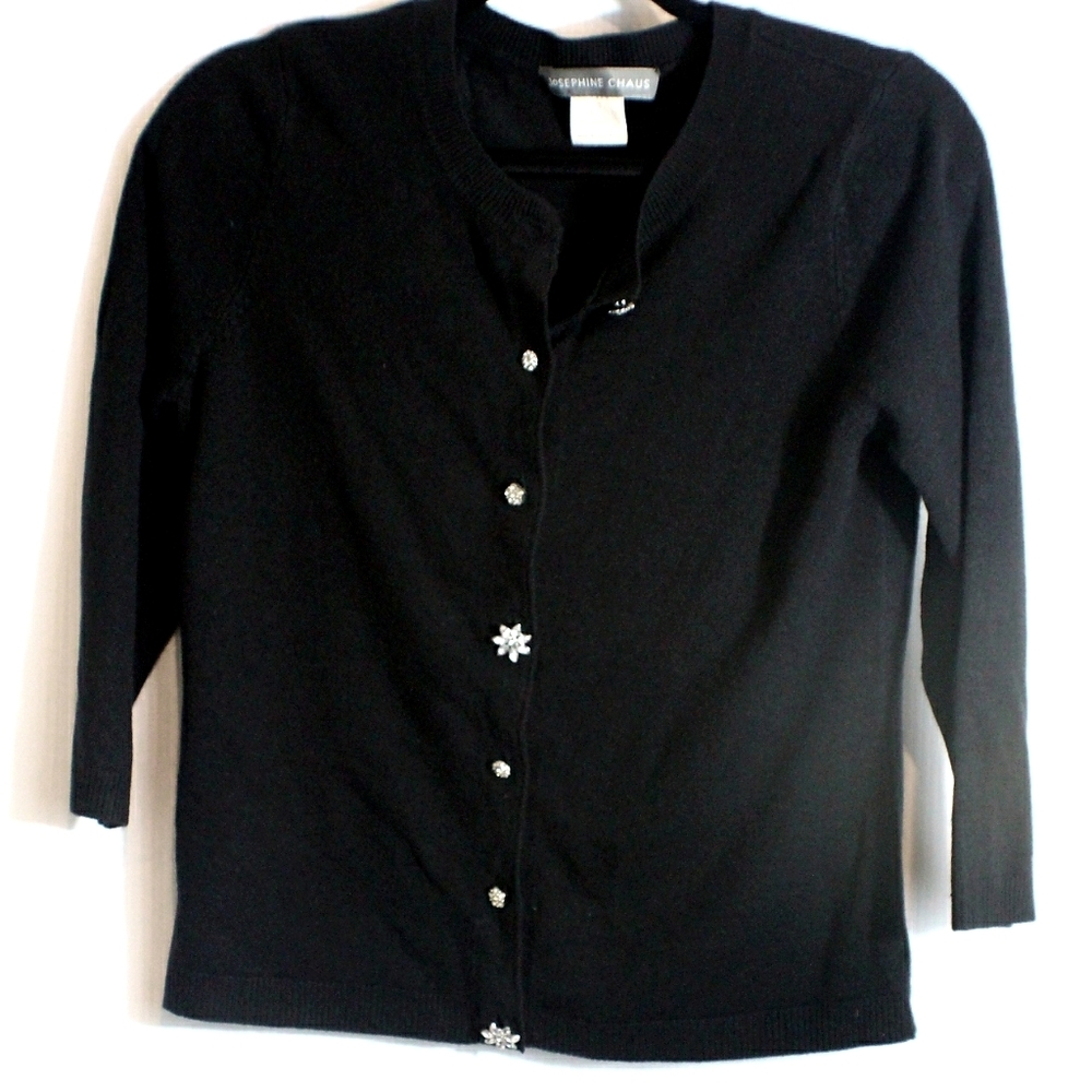 Josephine Chaus black cardigan ladies size small